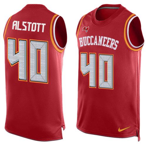 Nike Buccaneers #40 Mike Alstott Red Team Color Men's Stitched NFL Limited Tank Top Jersey